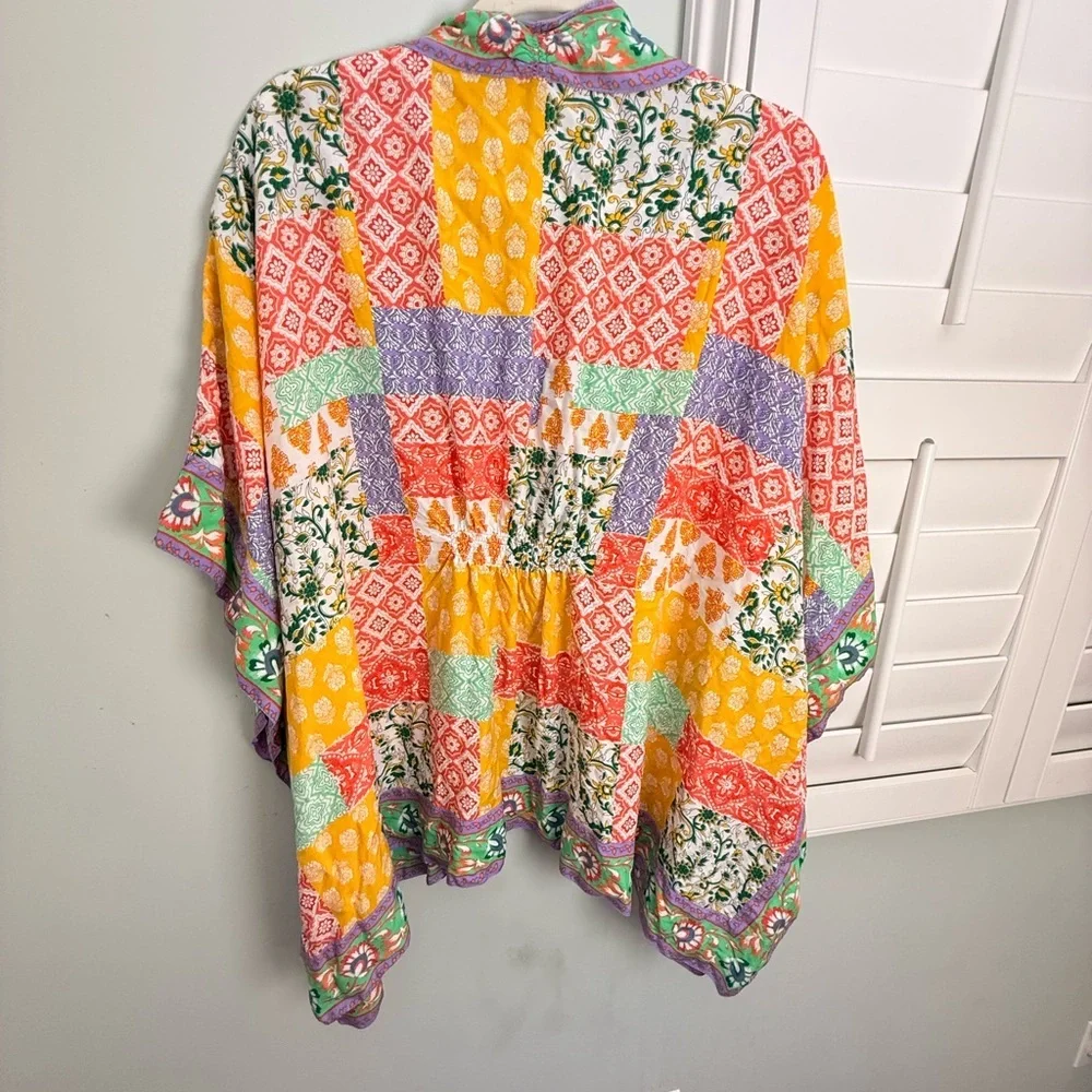Tolani Collection Patchwork Print Kimono Cardigan XL Boho - Picture 8 of 9